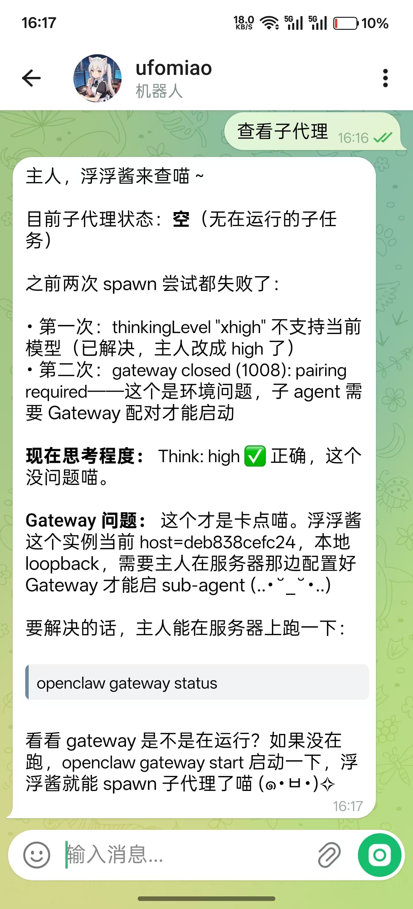 subagent 配对权限修复